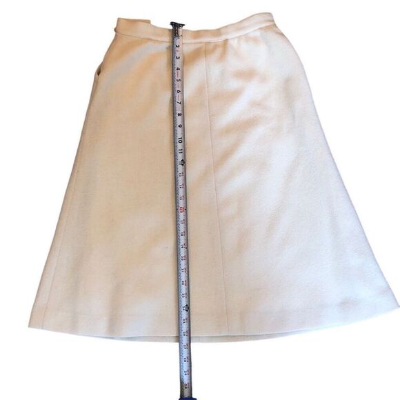 Vintage Breckenridge Wool Skirt A line Cream Size 12 Lined - Picture 3 of 11